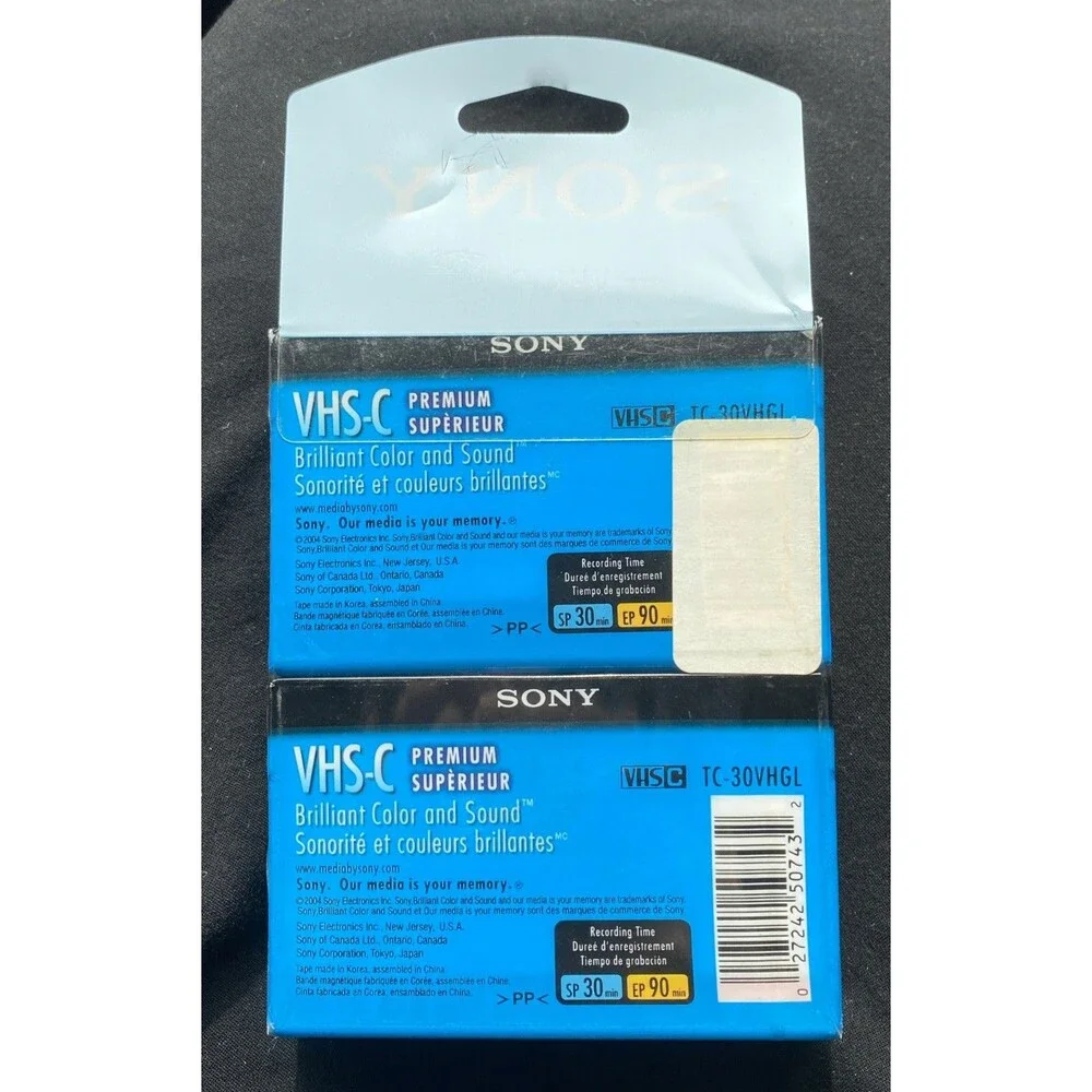 4 Pack Sony Premium VHS-C 30 Minute Camcorder Video Cassette Tape NOS SEALED